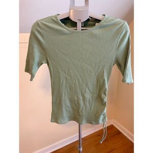 Levi's Short Sleeve Y2K Ribbed Light Green Tee Sz Small Elevated Basic